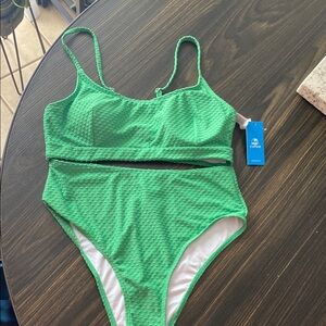 Cupshe Green High Waisted Bikini with Structured Top
